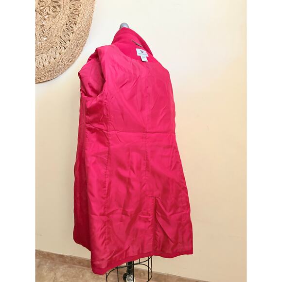 Worthington Red Wool Blend Coat Women’s Medium Long Winter Peacoat Classic Fit - Picture 5 of 8